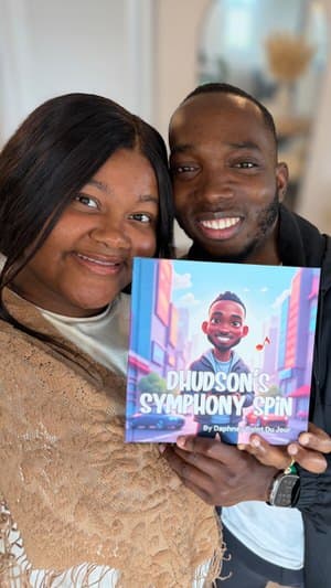 Birthday surprise reaction to a personalized funny gift book